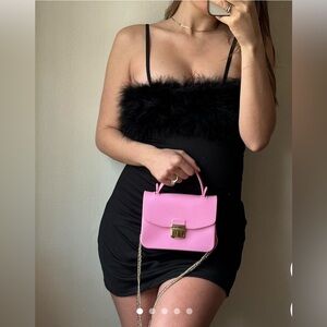 NWT XL SUGAR THRILLZ BLACK FLIRTY N' THRIVING MARABOU DRESS